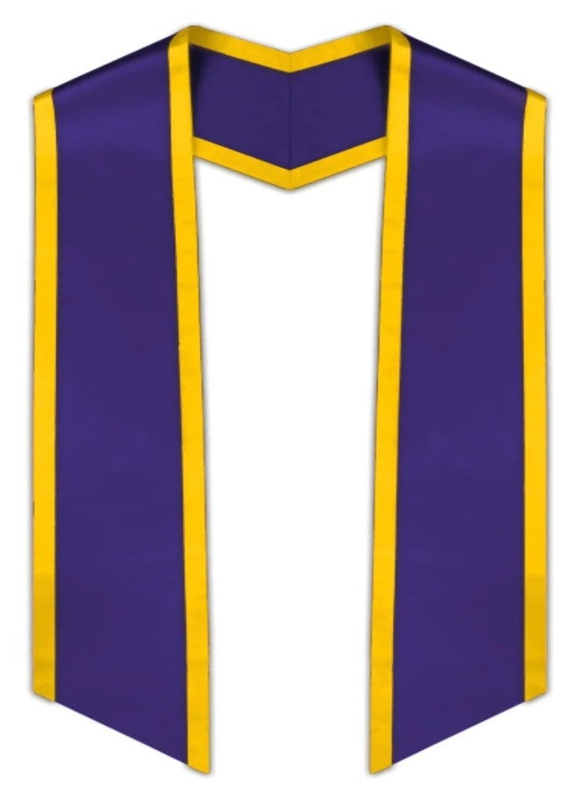 Unisex Graduation Honor Stole With Trim, Angled End Sash 72" Long